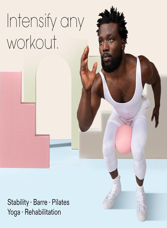 بالا كرة تمارين بالا غير الموزونة (لون وردي فاتح) - كرة يوغا 8 بوصة لتمارين البار، والتمدد، وتقوية العضلات، وتمارين عضلات البطن - ملحق تمارين كرة بيلاتس صغيرة مع مضخة صغيرة لصالة الألعاب الرياضية المنزلية وروتين اللياقة البدنية - Image 3